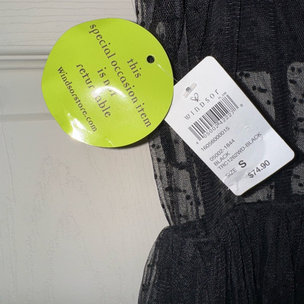 NWT. Windsor Tia Swiss Dot Corset A-Line Formal Dress. Size small. - Picture 3 of 5